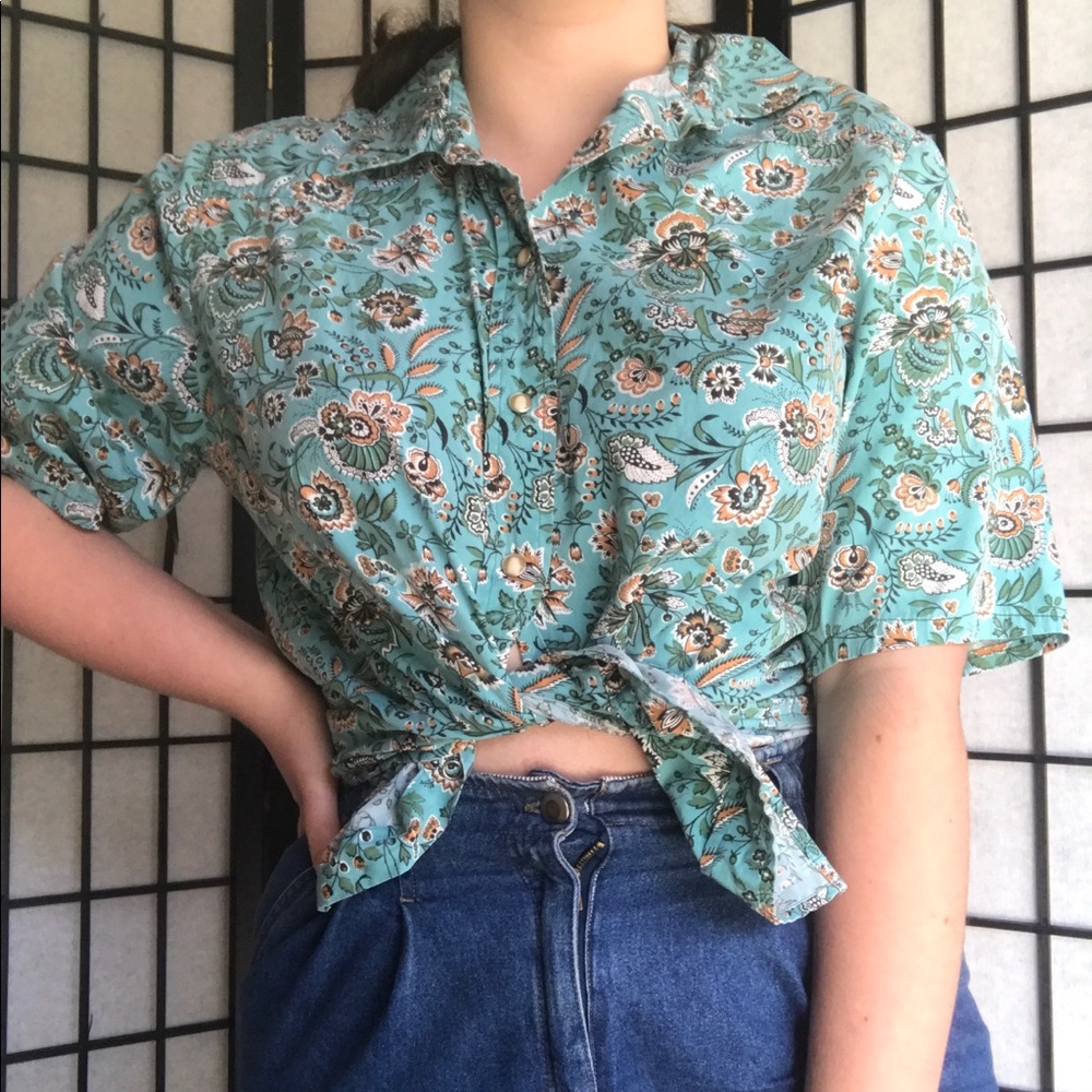 Pendleton Size M Floral Leafy Button Down